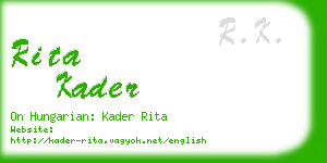 rita kader business card